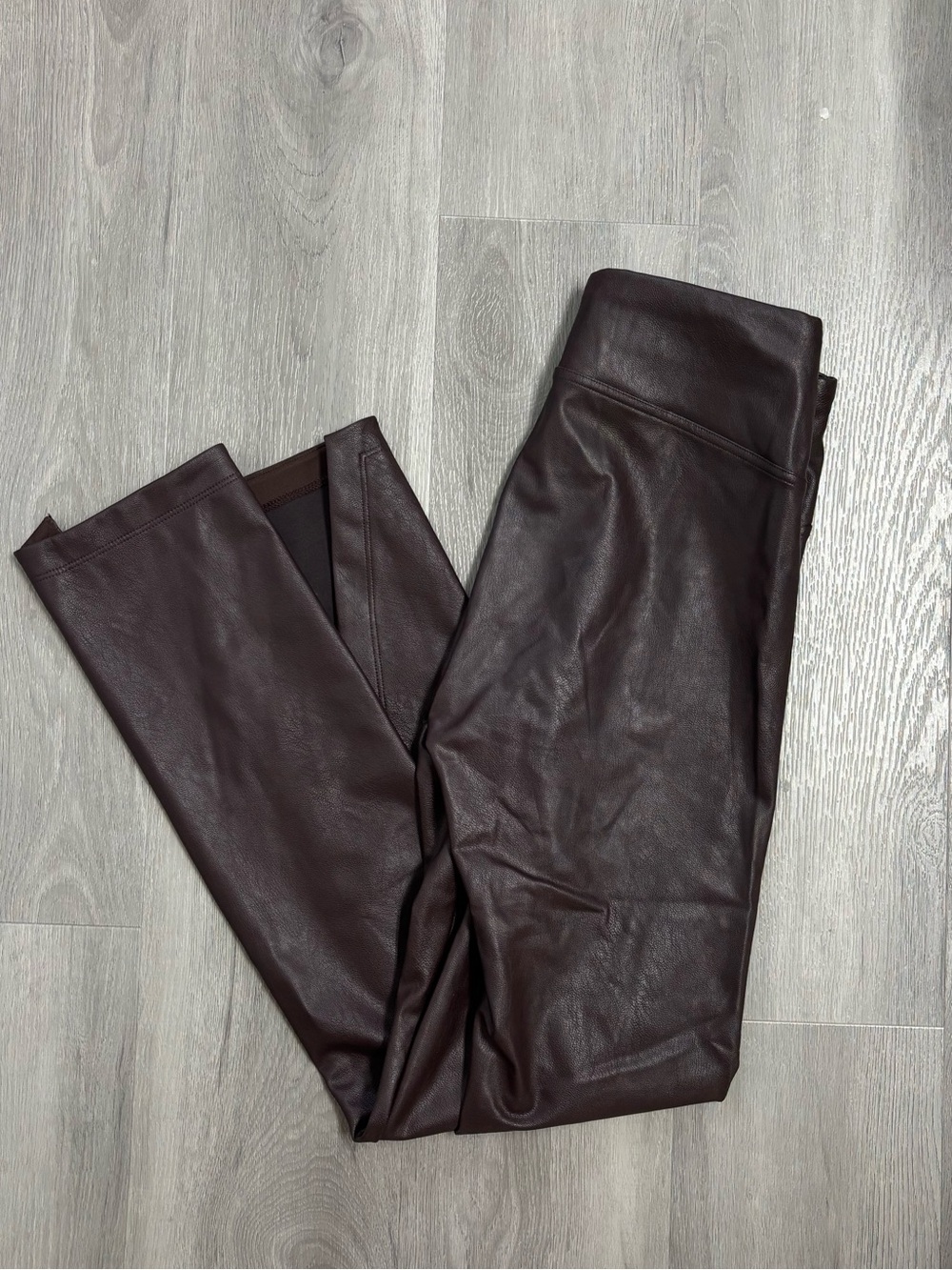 Spanx Faux Leather Leggings in Deep Brown